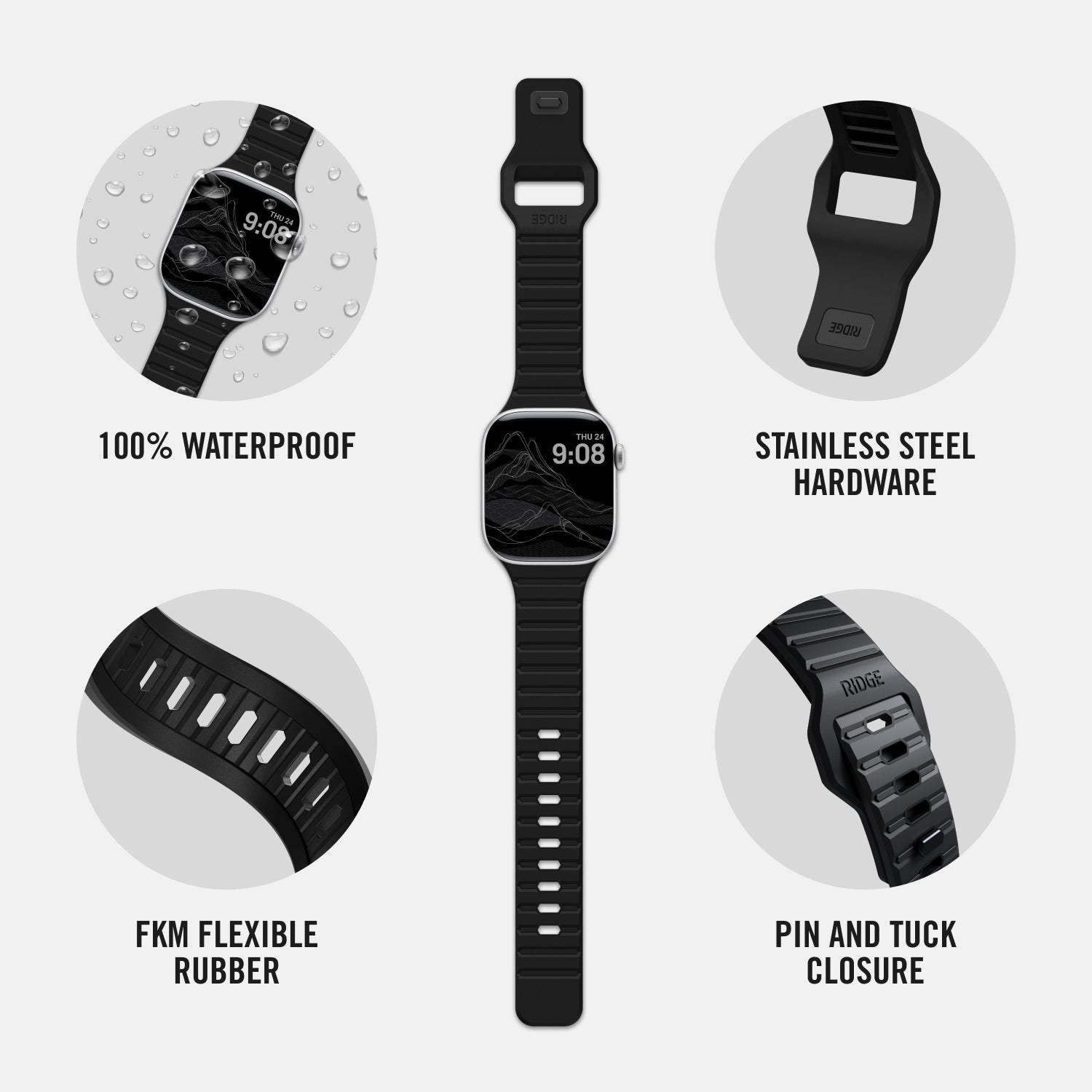 Everyday Watch Straps - 41/42mm - Matte Black